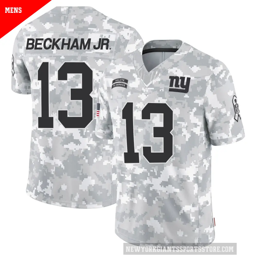 Men's New York Giants ＃13 Odell Beckham Jr. Arctic Camo Limited 2024 Salute to Service Jersey