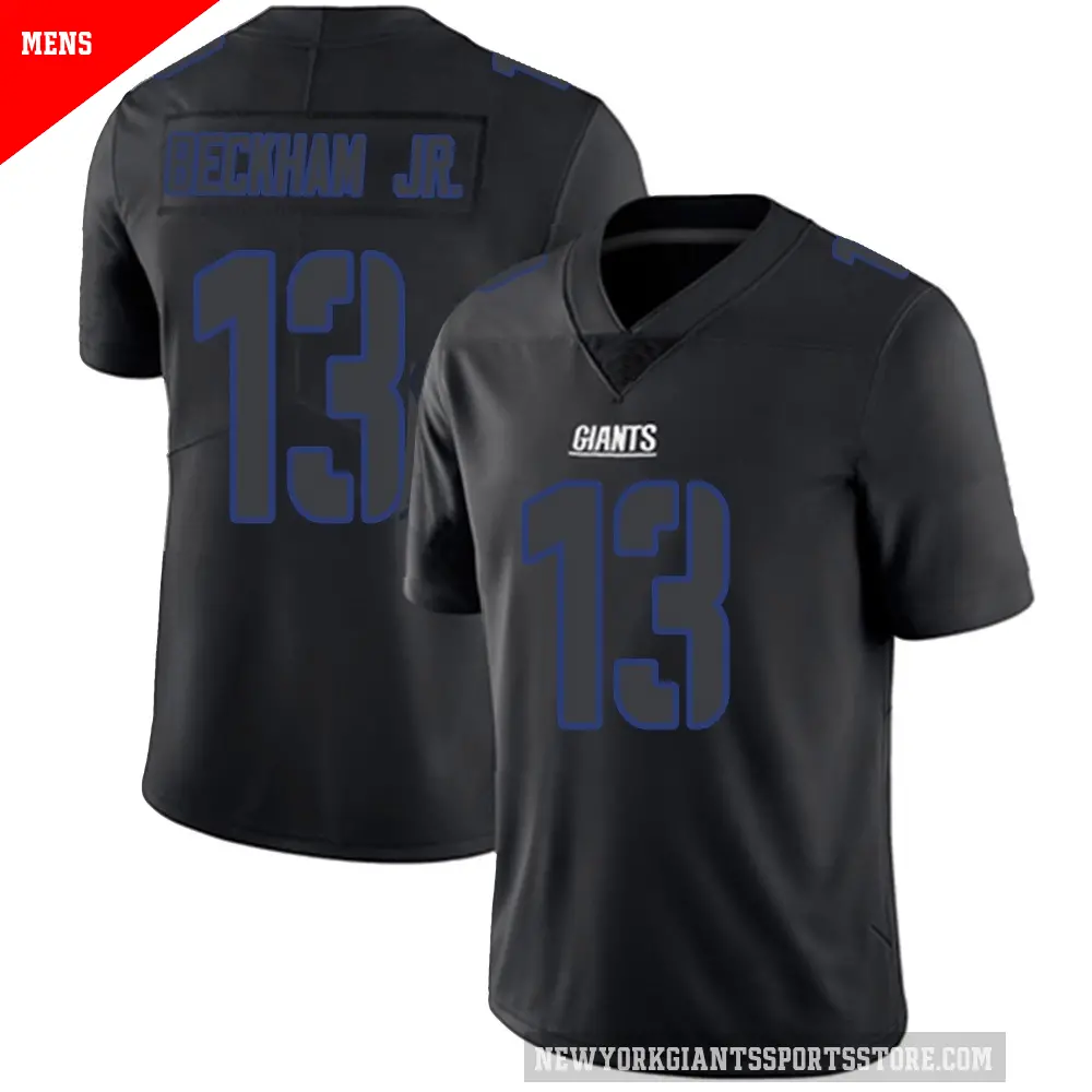 Men's New York Giants ＃13 Odell Beckham Jr. Black Impact Limited Jersey
