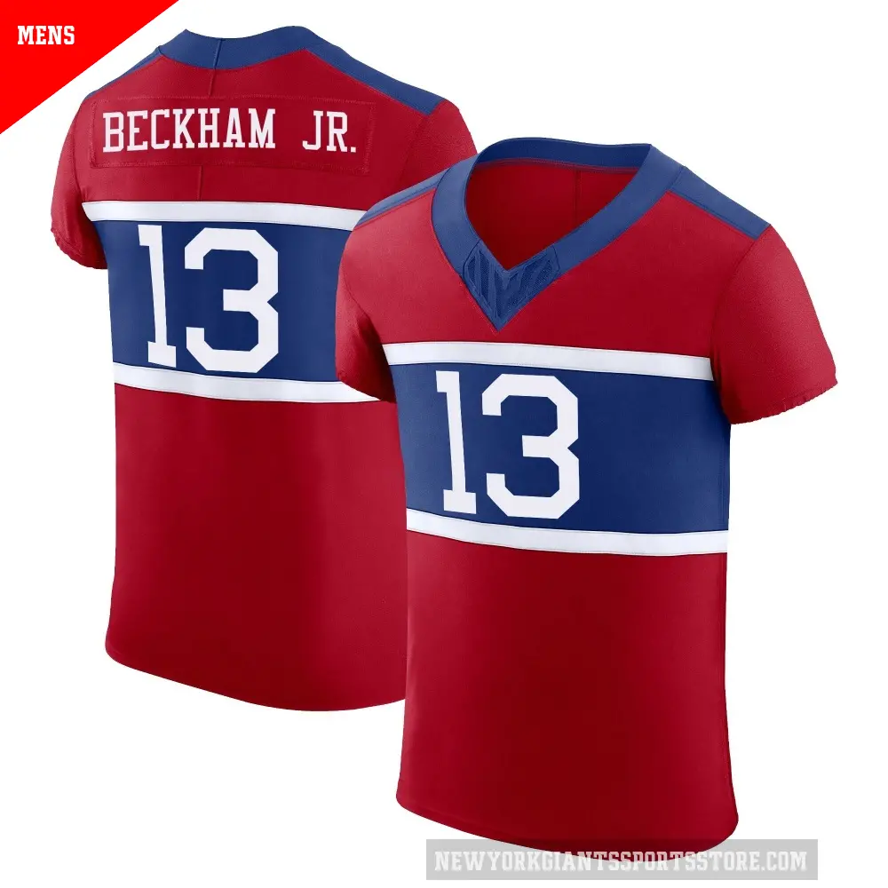 Men's New York Giants ＃13 Odell Beckham Jr. Red Elite Century Alternate Vapor F.U.S.E. Jersey