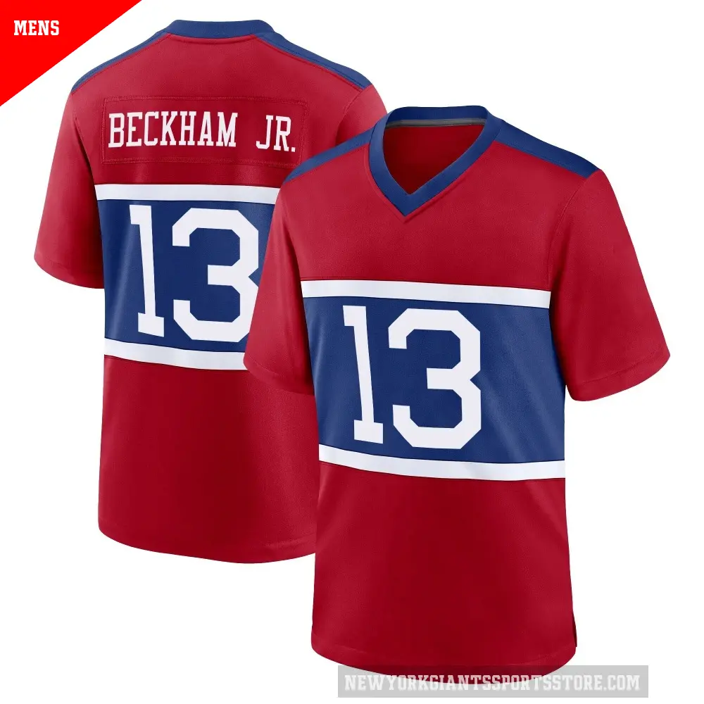 Men's New York Giants ＃13 Odell Beckham Jr. Red Game Century Alternate Jersey