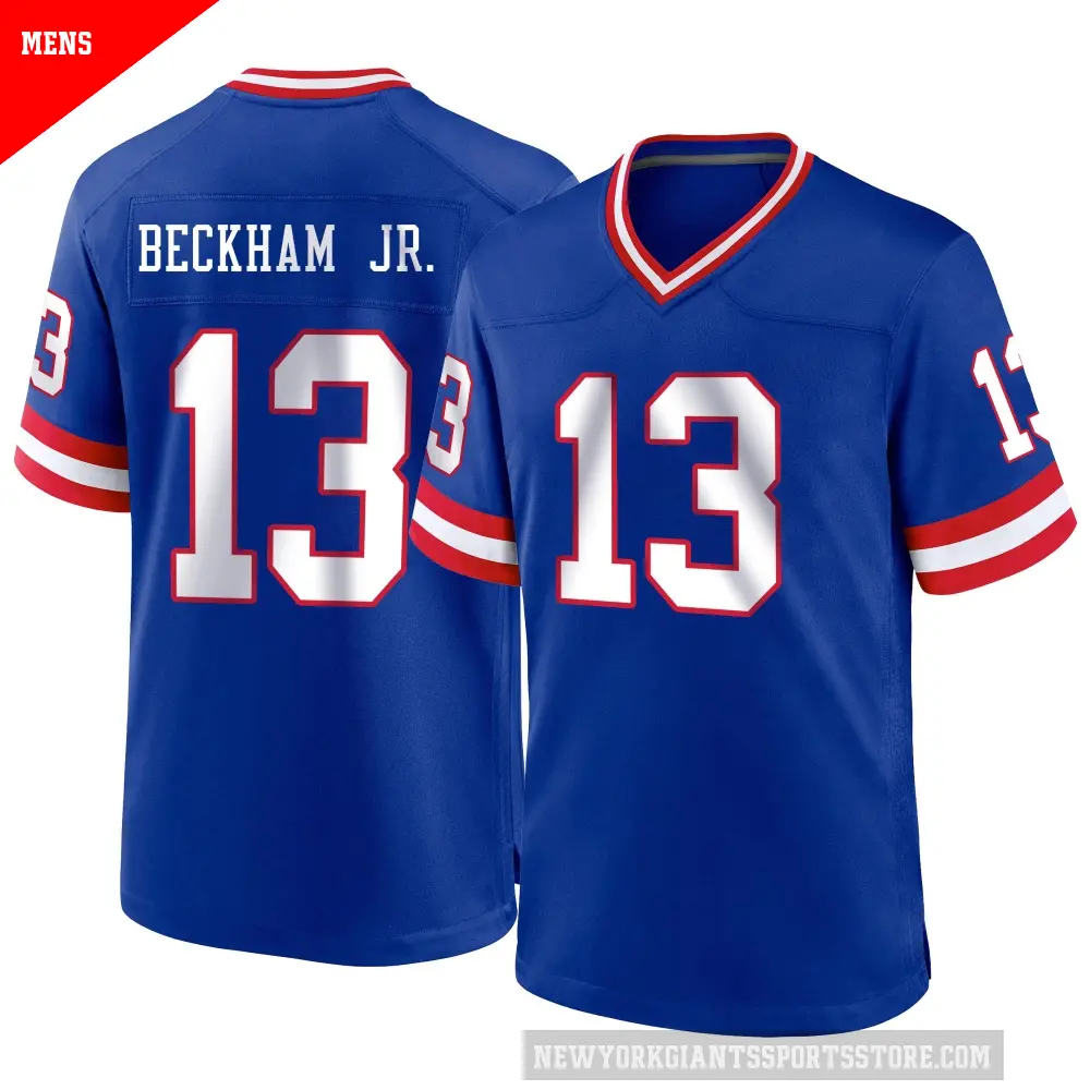 Men's New York Giants ＃13 Odell Beckham Jr. Royal Game Classic Jersey