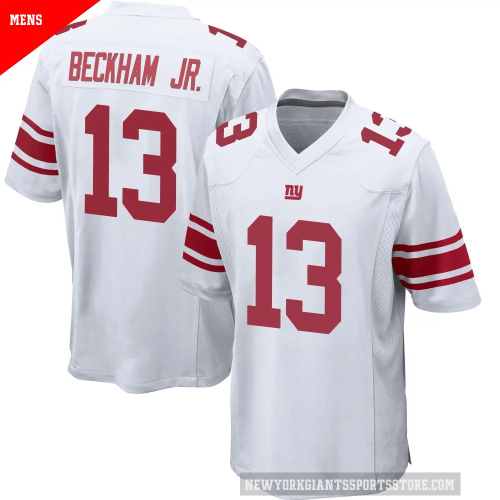 Men's New York Giants ＃13 Odell Beckham Jr. White Game Jersey