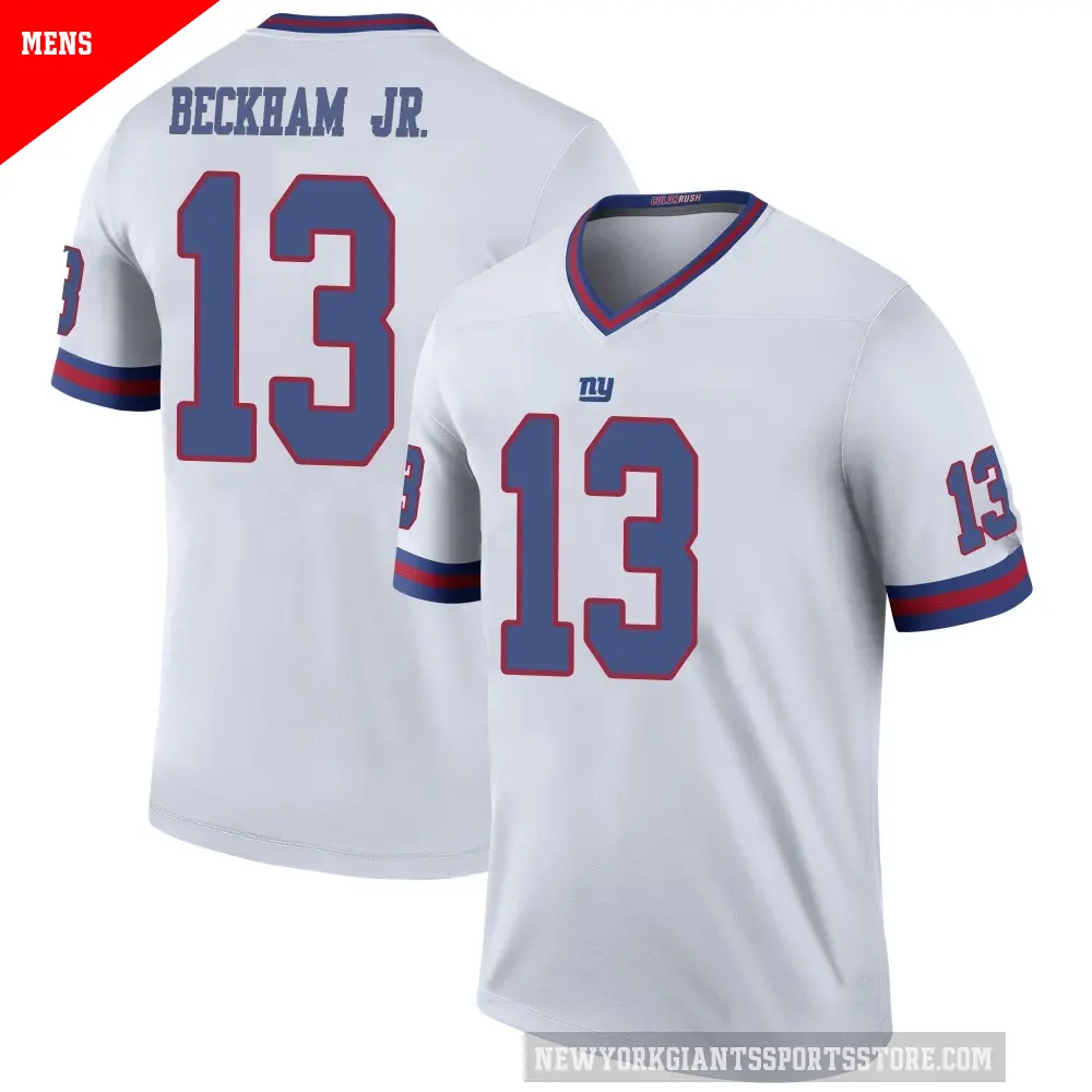 Men's New York Giants ＃13 Odell Beckham Jr. White Legend Color Rush Jersey