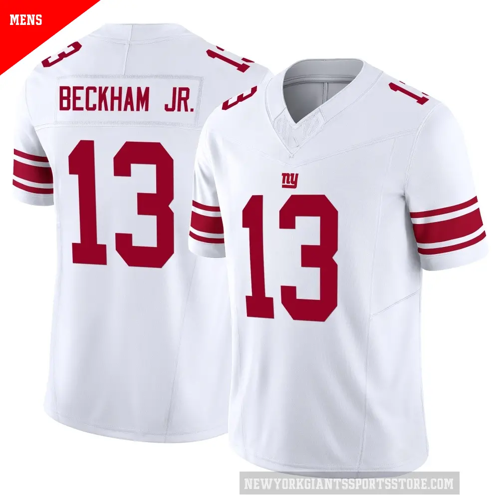 Men's New York Giants ＃13 Odell Beckham Jr. White Limited Vapor F.U.S.E. Jersey