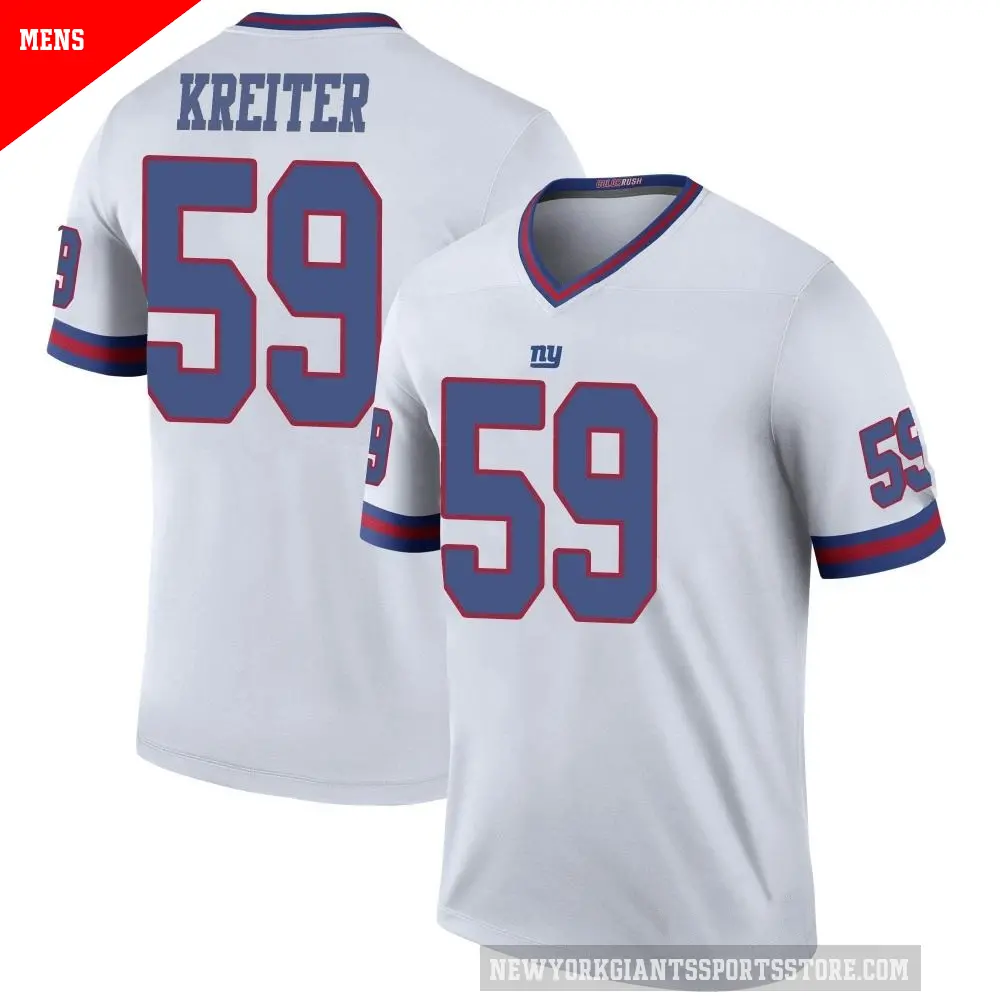 Men's New York Giants ＃59 Casey Kreiter White Legend Color Rush Jersey