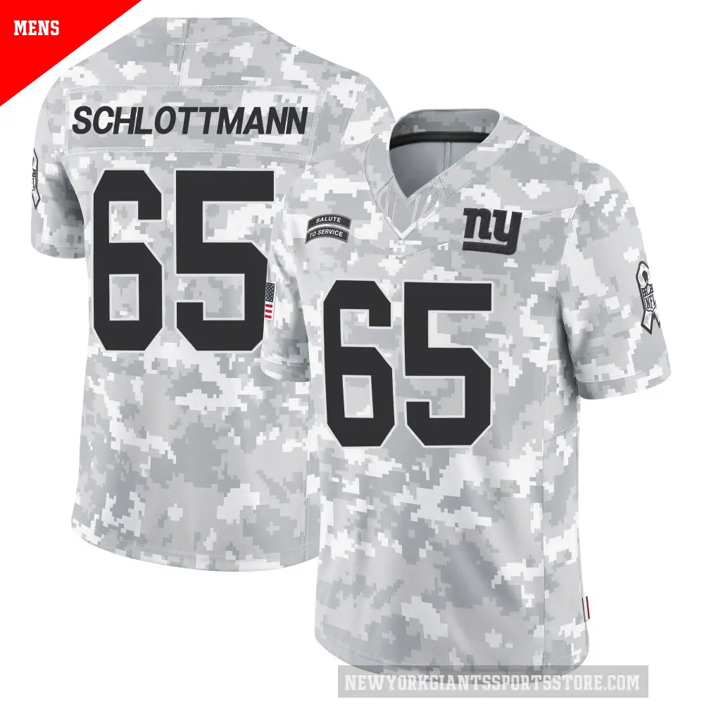 Men's New York Giants ＃65 Austin Schlottmann Arctic Camo Limited 2024 Salute to Service Jersey