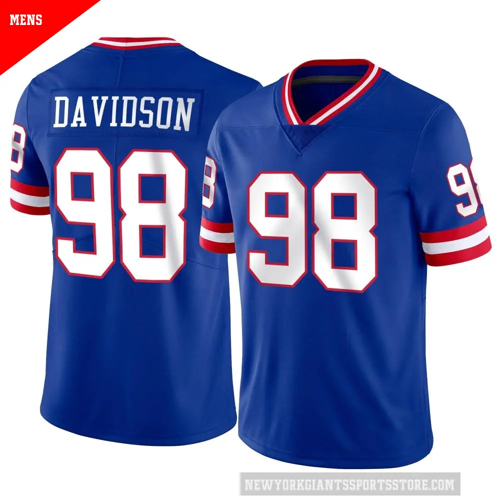 Men's New York Giants ＃98 D.J. Davidson Limited Classic Vapor Jersey