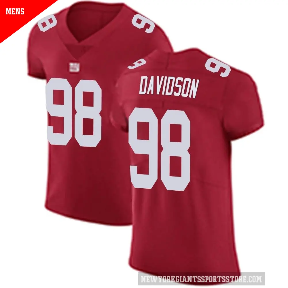 Men's New York Giants ＃98 D.J. Davidson Red Elite Alternate Vapor Untouchable Jersey