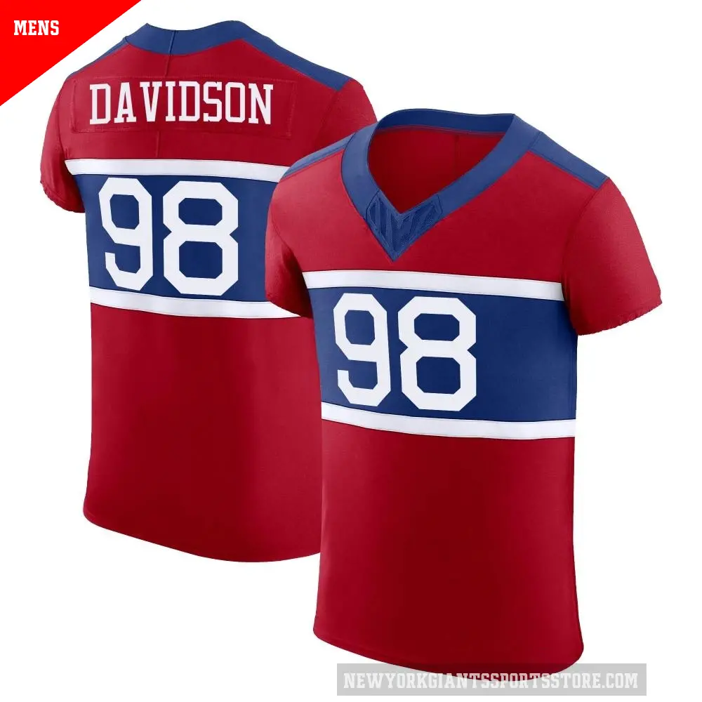 Men's New York Giants ＃98 D.J. Davidson Red Elite Century Alternate Vapor F.U.S.E. Jersey