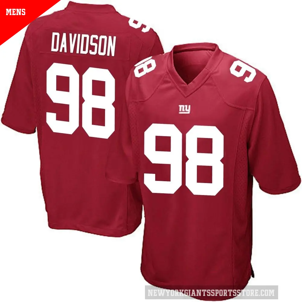 Men's New York Giants ＃98 D.J. Davidson Red Game Alternate Jersey