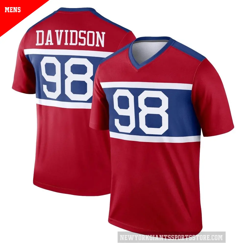 Men's New York Giants ＃98 D.J. Davidson Red Legend Century Alternate Jersey