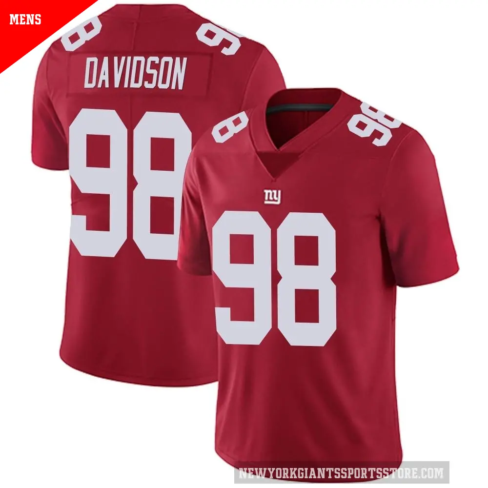 Men's New York Giants ＃98 D.J. Davidson Red Limited Alternate Vapor Untouchable Jersey