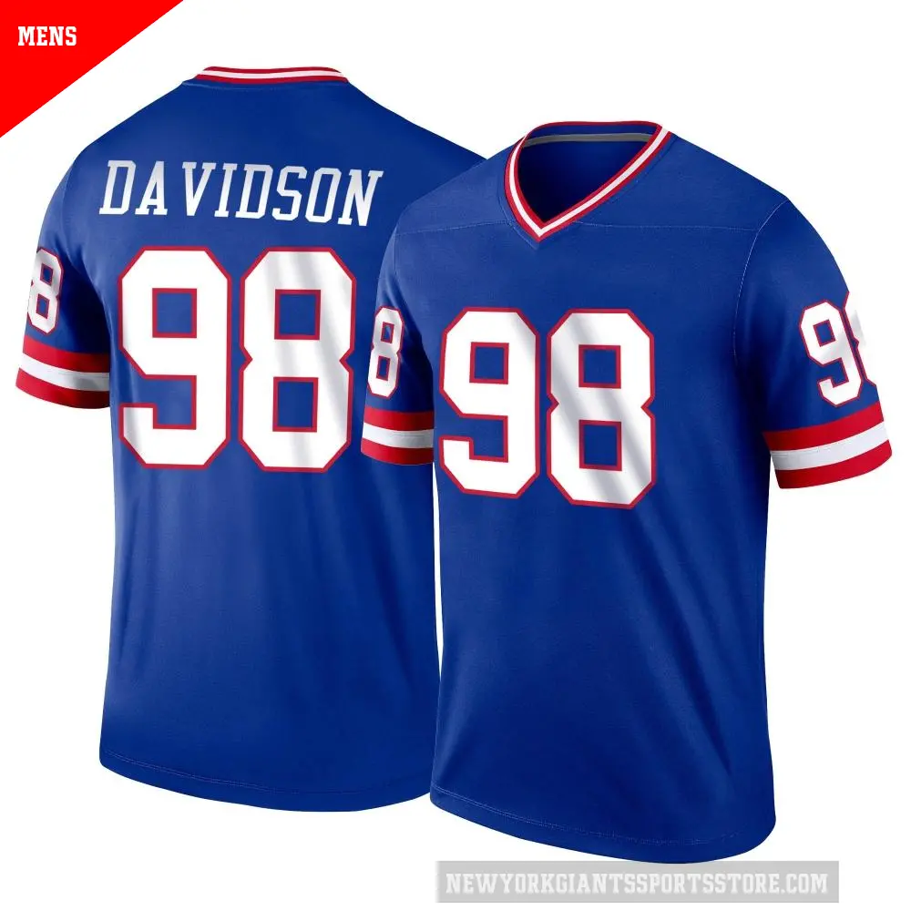 Men's New York Giants ＃98 D.J. Davidson Royal Legend Classic Jersey