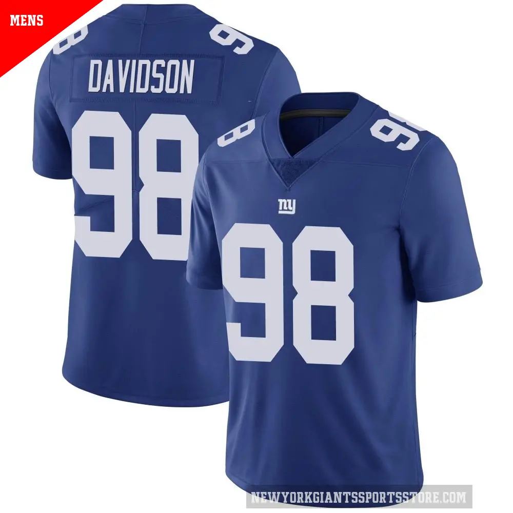 Men's New York Giants ＃98 D.J. Davidson Royal Limited Team Color Vapor Untouchable Jersey