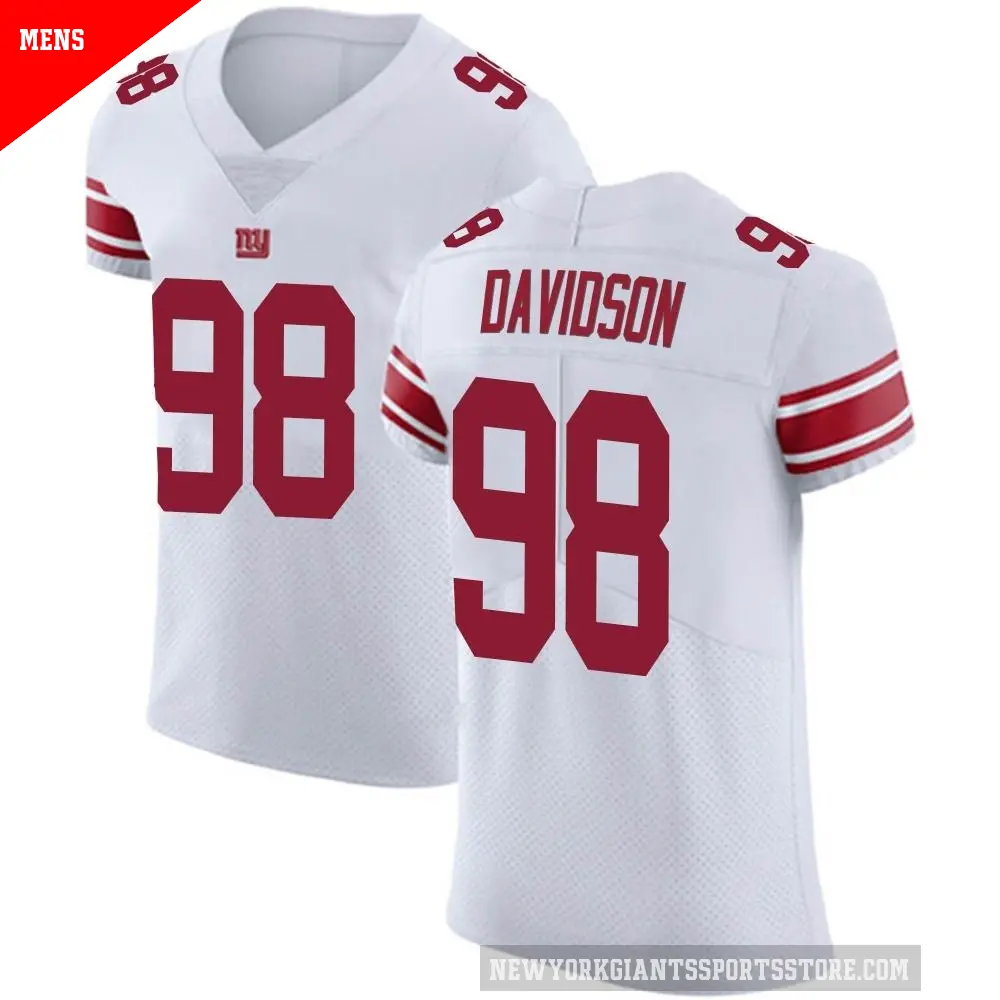 Men's New York Giants ＃98 D.J. Davidson White Elite Vapor Untouchable Jersey
