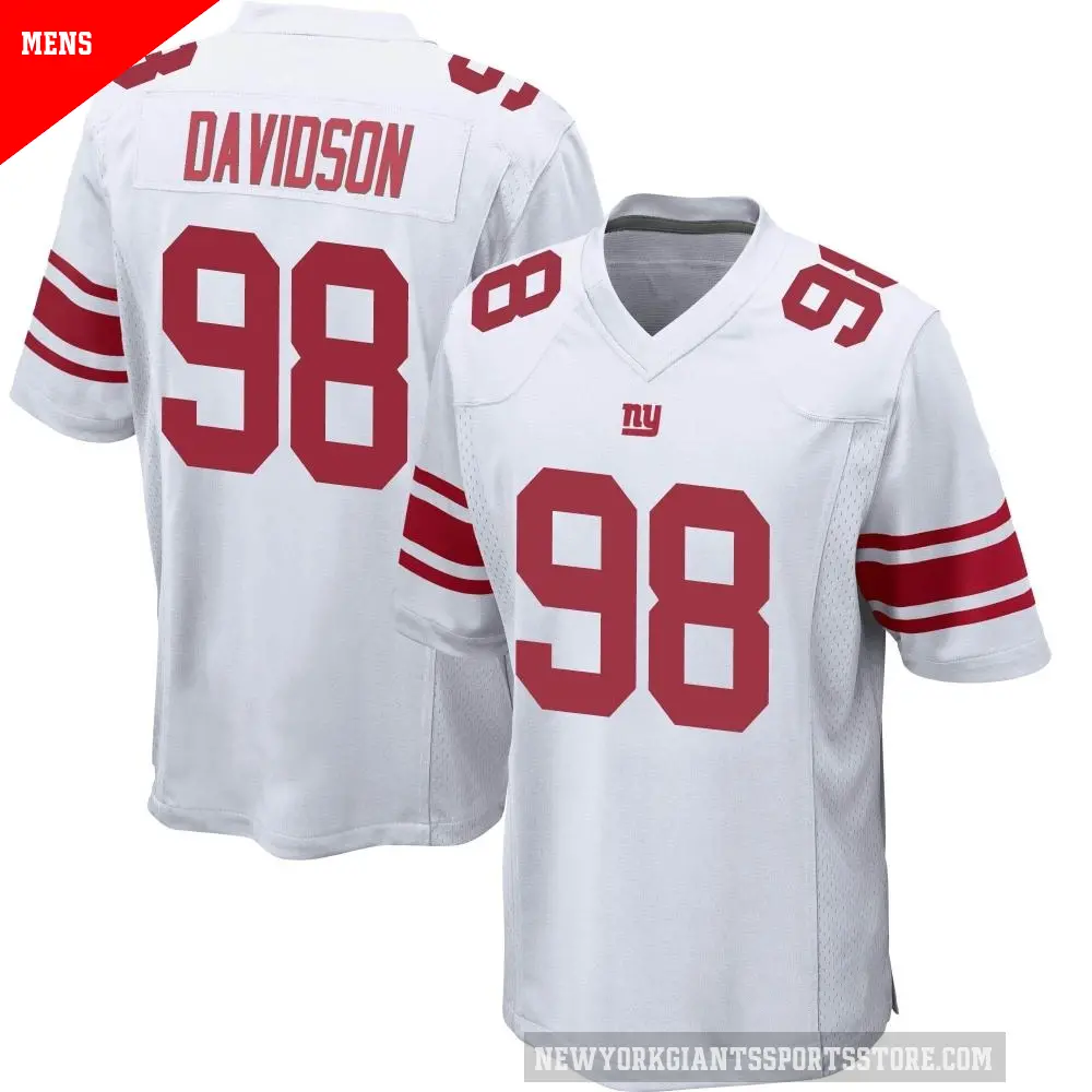Men's New York Giants ＃98 D.J. Davidson White Game Jersey