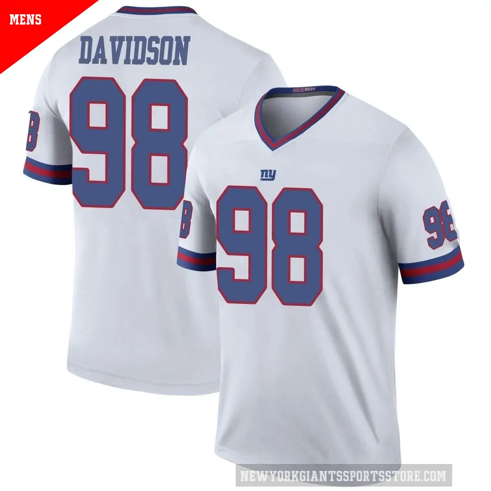 Men's New York Giants ＃98 D.J. Davidson White Legend Color Rush Jersey
