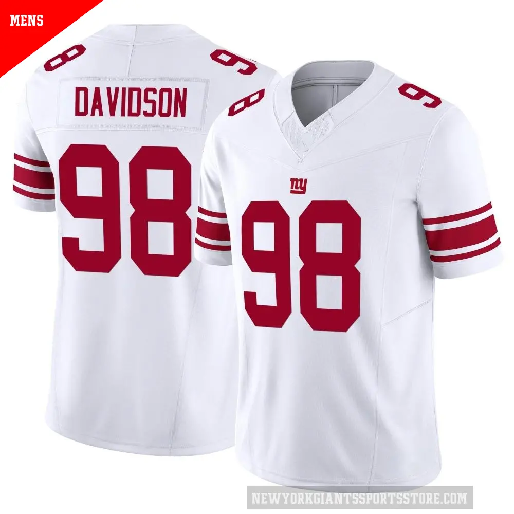 Men's New York Giants ＃98 D.J. Davidson White Limited Vapor F.U.S.E. Jersey