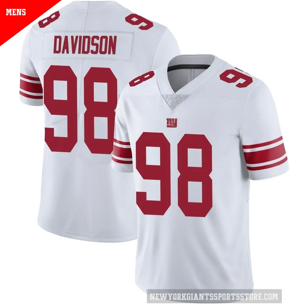 Men's New York Giants ＃98 D.J. Davidson White Limited Vapor Untouchable Jersey