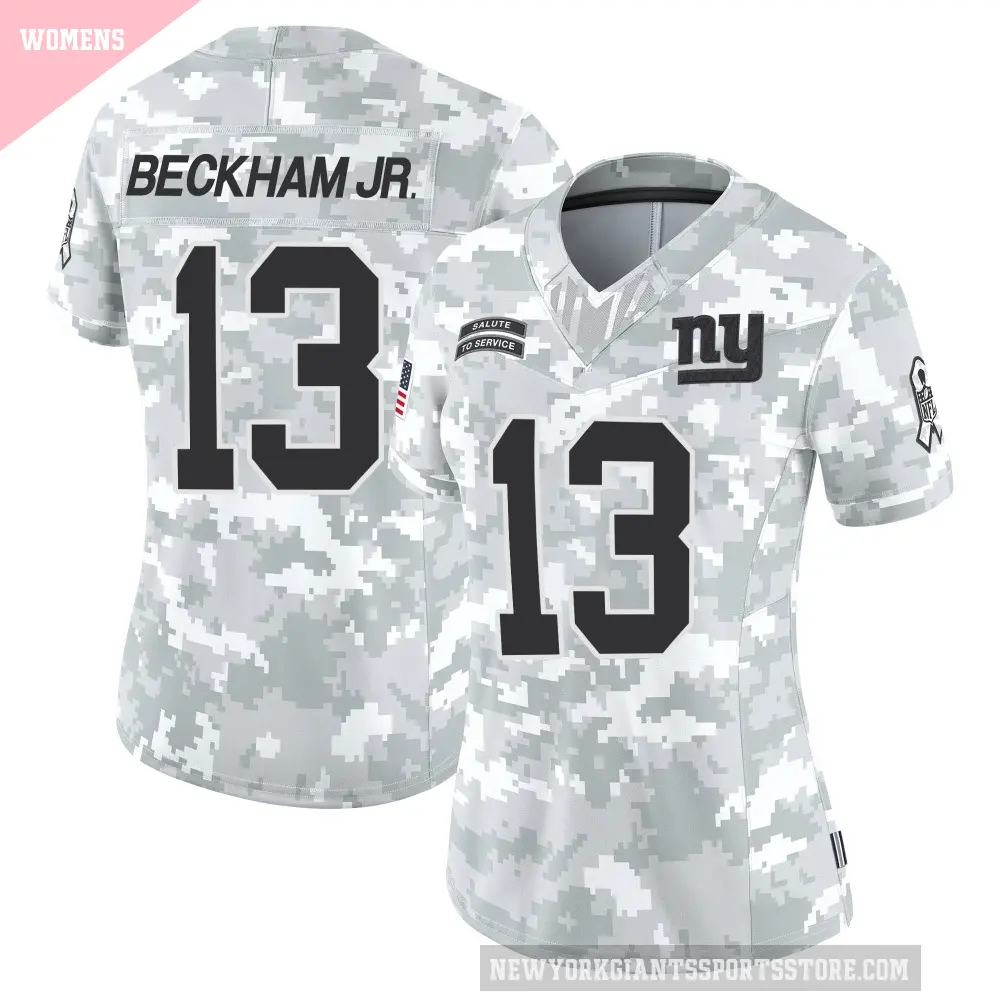 Women's New York Giants ＃13 Odell Beckham Jr. Arctic Camo Limited 2024 Salute to Service Jersey