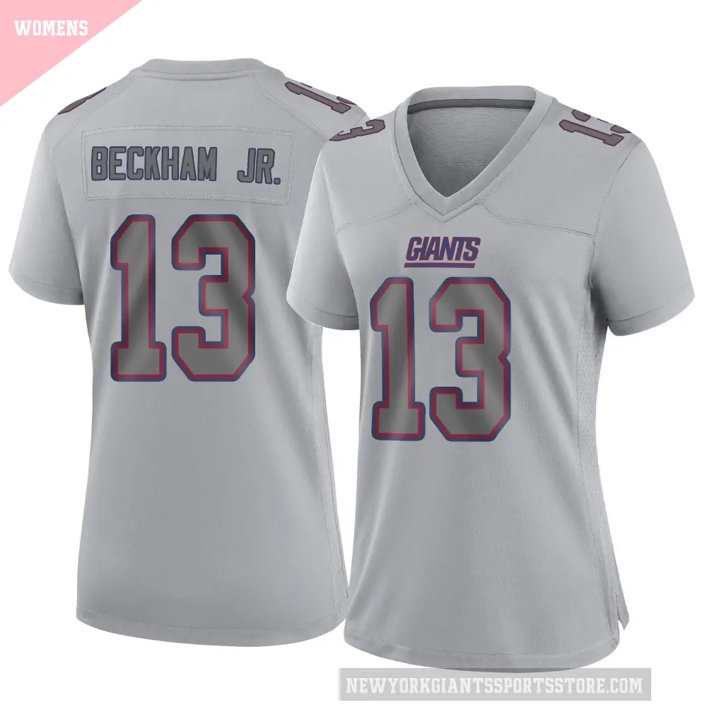Women's New York Giants ＃13 Odell Beckham Jr. Gray Game Atmosphere Fashion Jersey