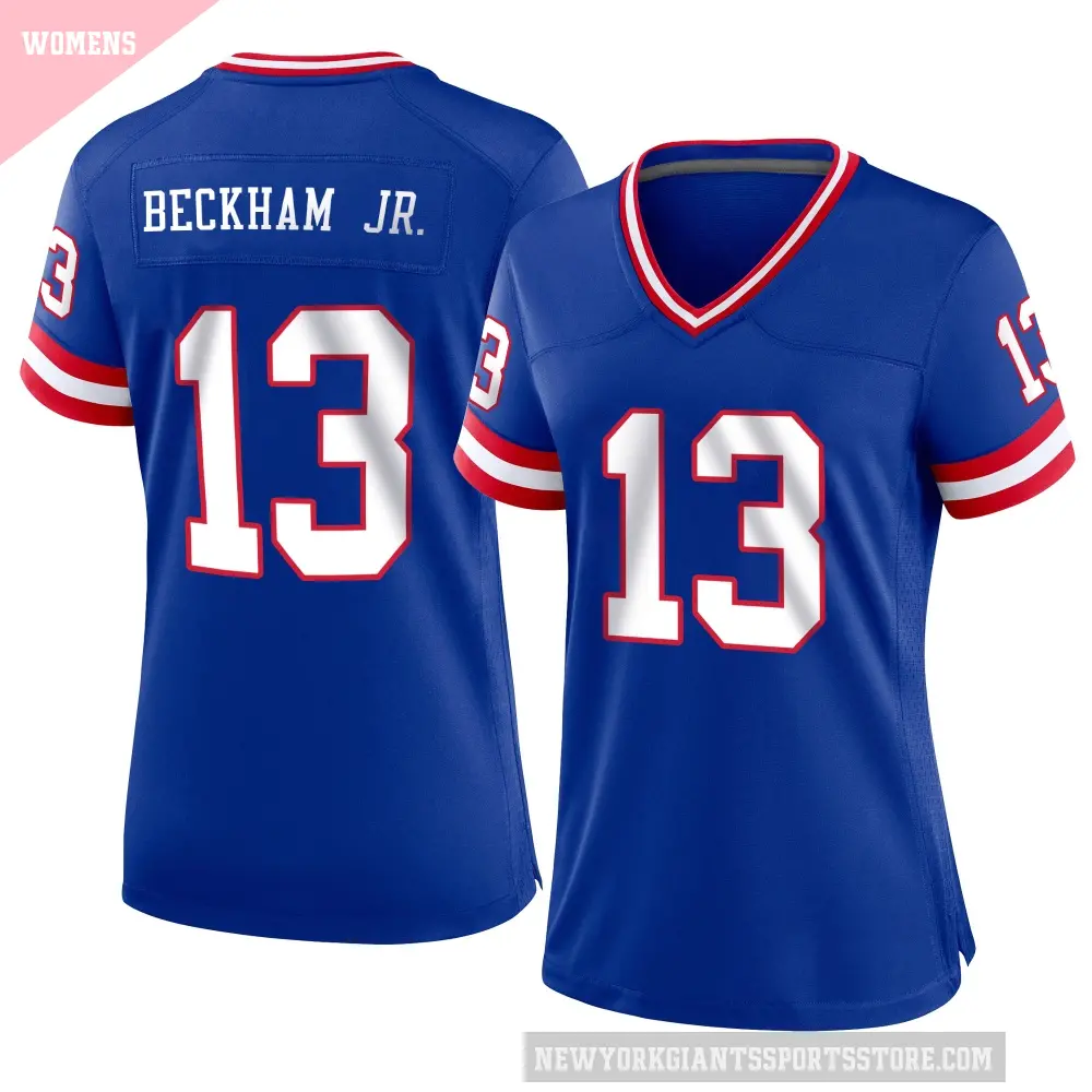 Women's New York Giants ＃13 Odell Beckham Jr. Royal Game Classic Jersey