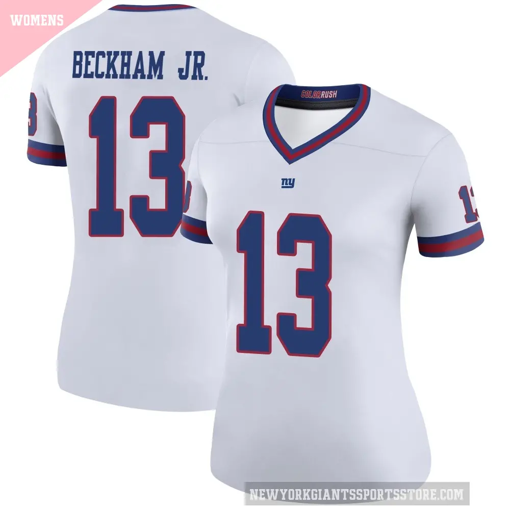 Women's New York Giants ＃13 Odell Beckham Jr. White Legend Color Rush Jersey