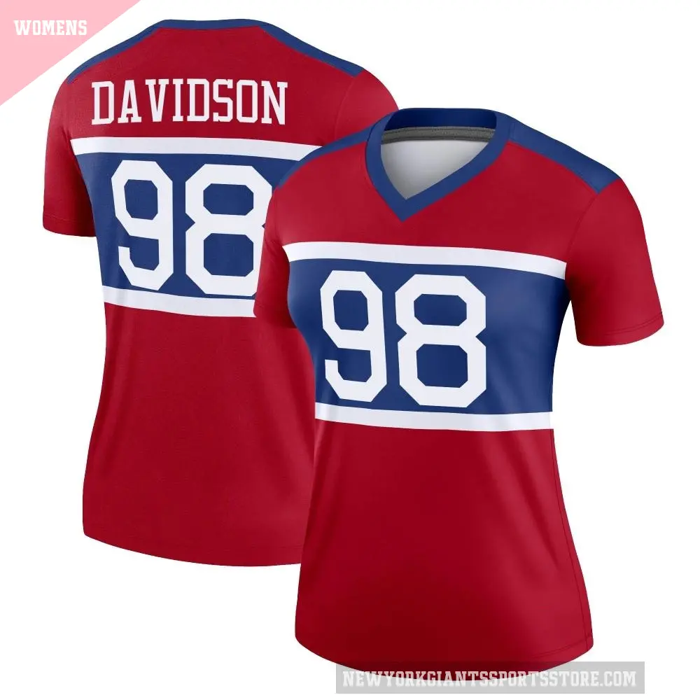 Women's New York Giants ＃98 D.J. Davidson Red Legend Century Alternate Jersey