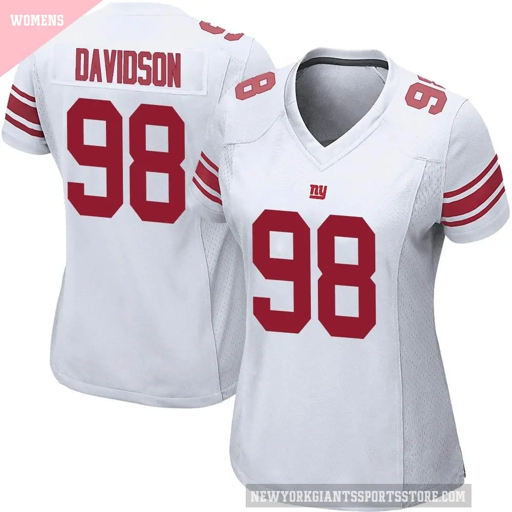 Women's New York Giants ＃98 D.J. Davidson White Game Jersey