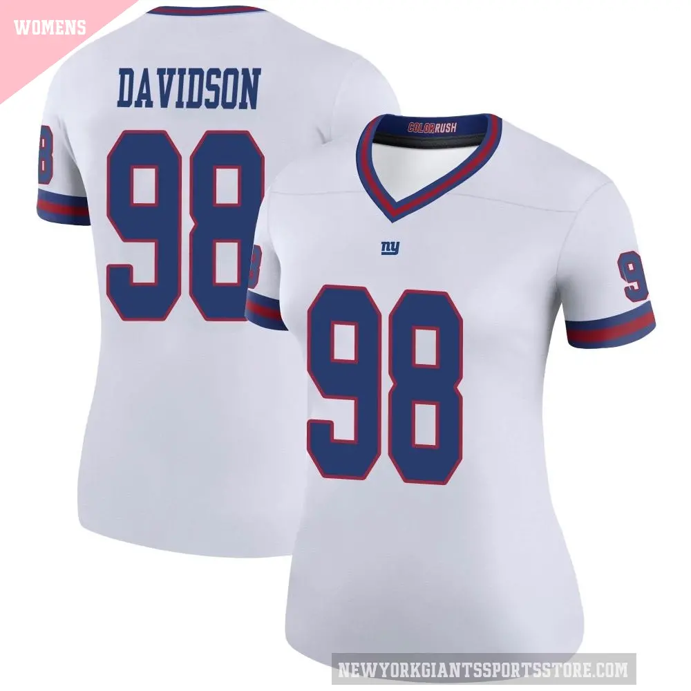 Women's New York Giants ＃98 D.J. Davidson White Legend Color Rush Jersey