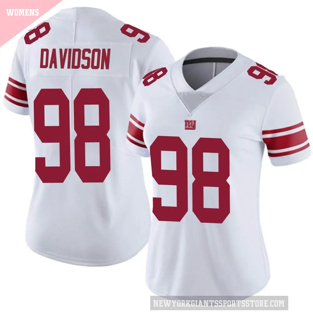 Women's New York Giants ＃98 D.J. Davidson White Limited Vapor Untouchable Jersey