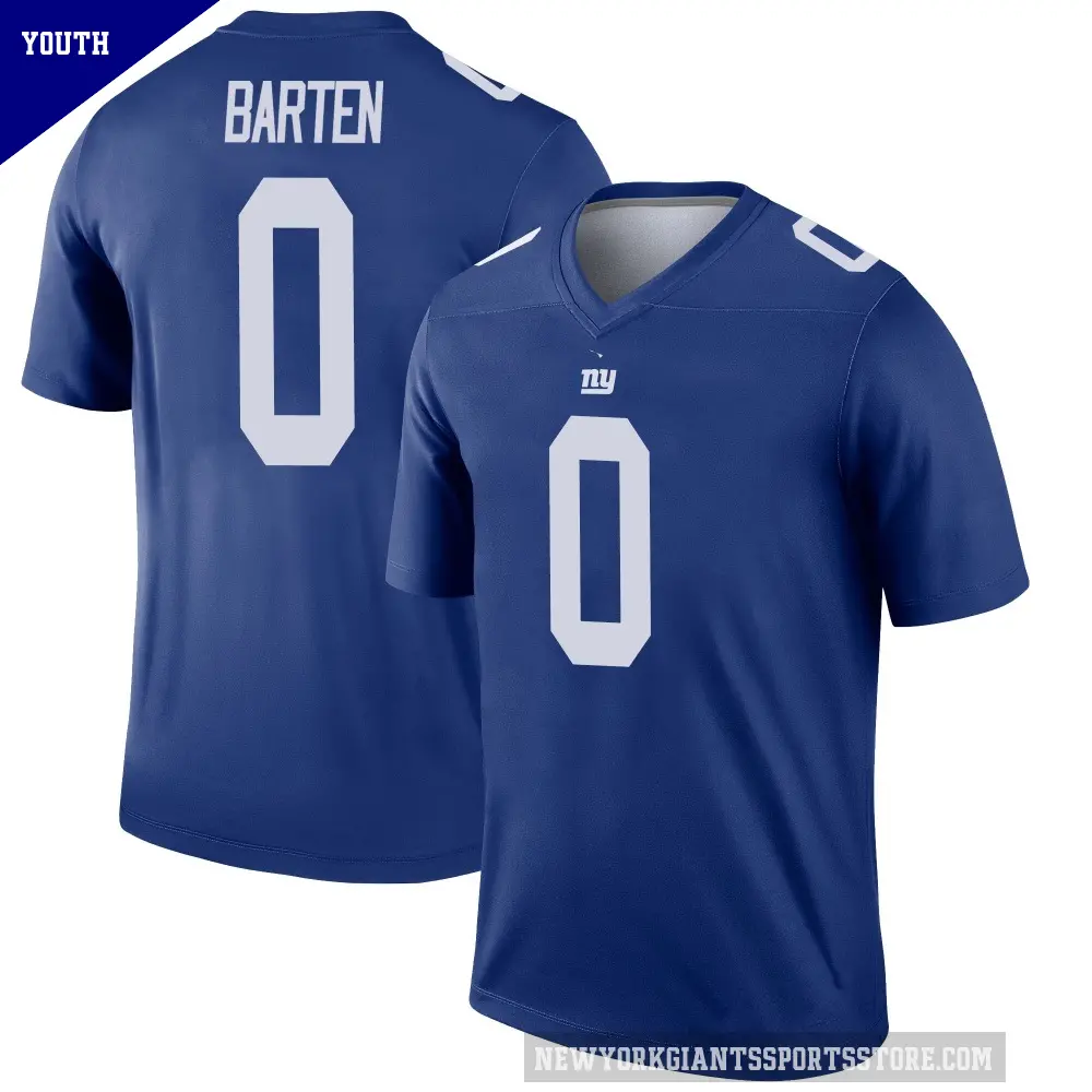 Youth New York Giants ＃0 Ben Barten Royal Legend Jersey