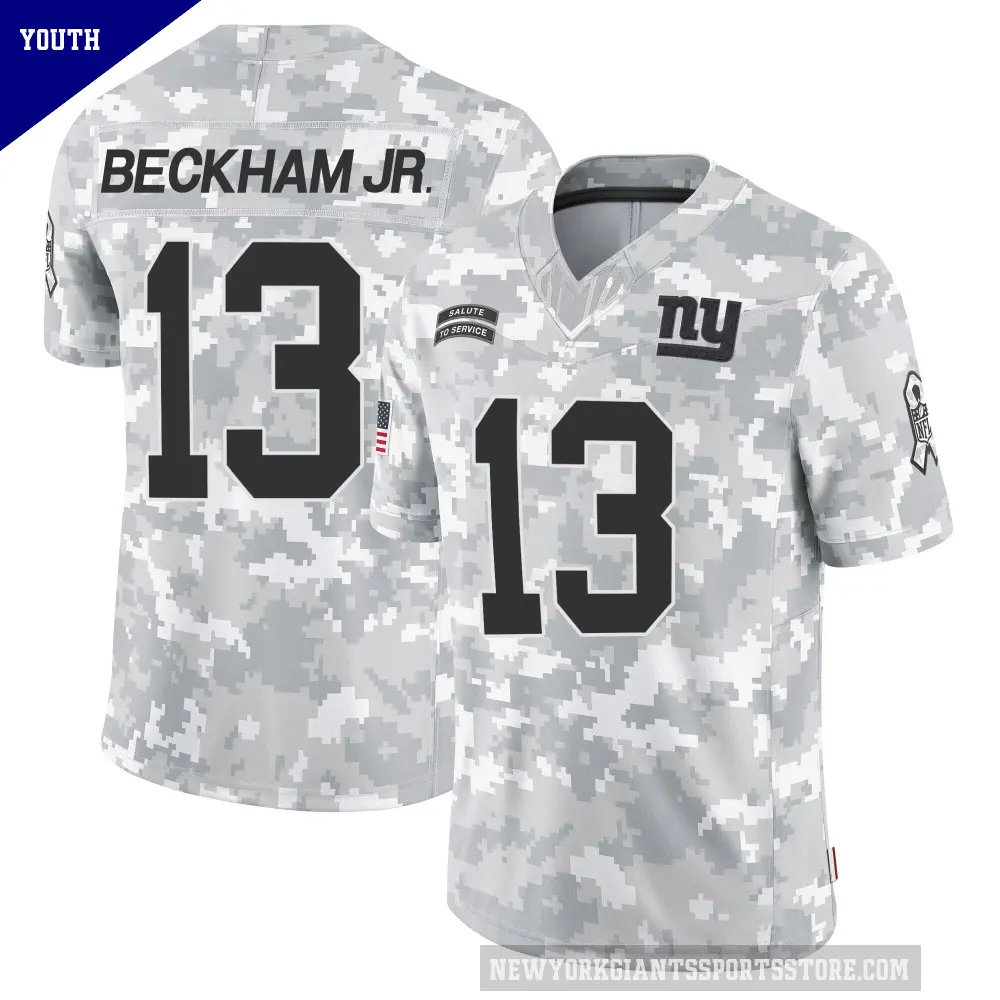 Youth New York Giants ＃13 Odell Beckham Jr. Arctic Camo Limited 2024 Salute to Service Jersey