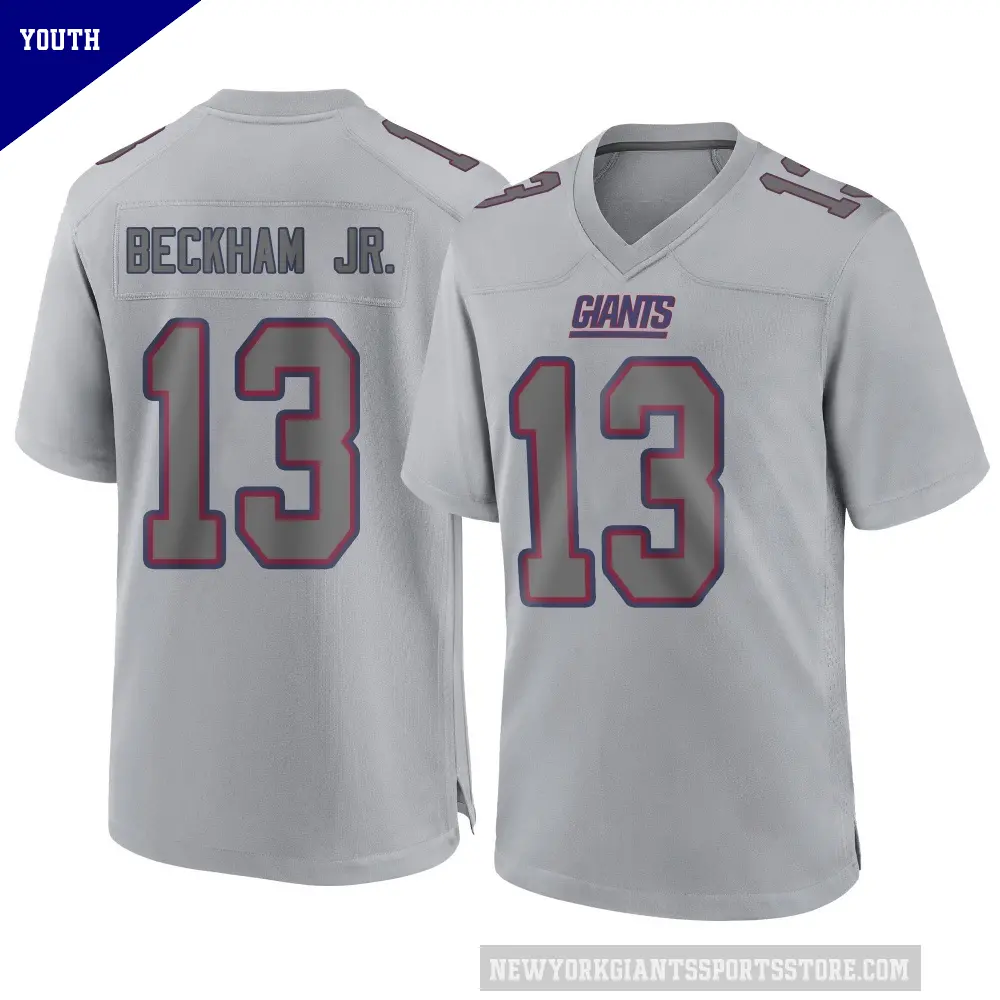 Youth New York Giants ＃13 Odell Beckham Jr. Gray Game Atmosphere Fashion Jersey