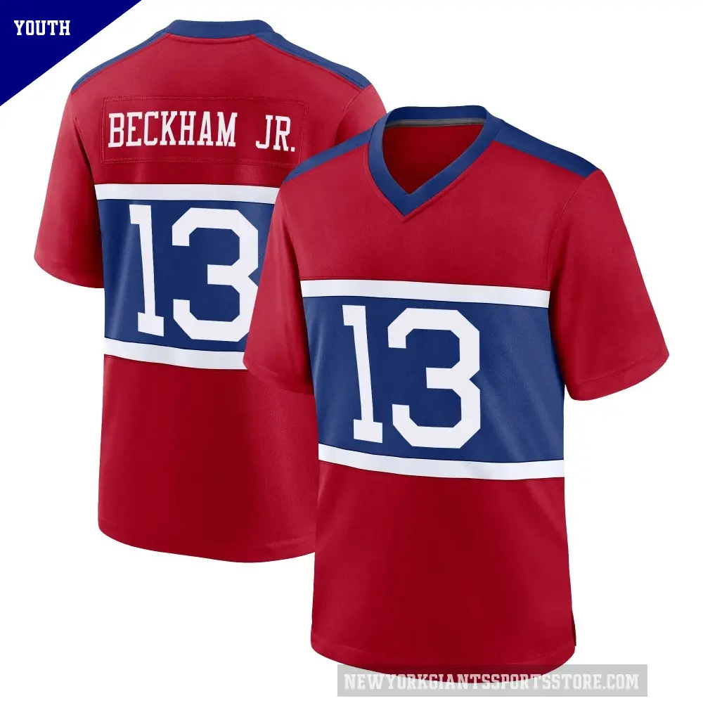 Youth New York Giants ＃13 Odell Beckham Jr. Red Game Century Alternate Jersey