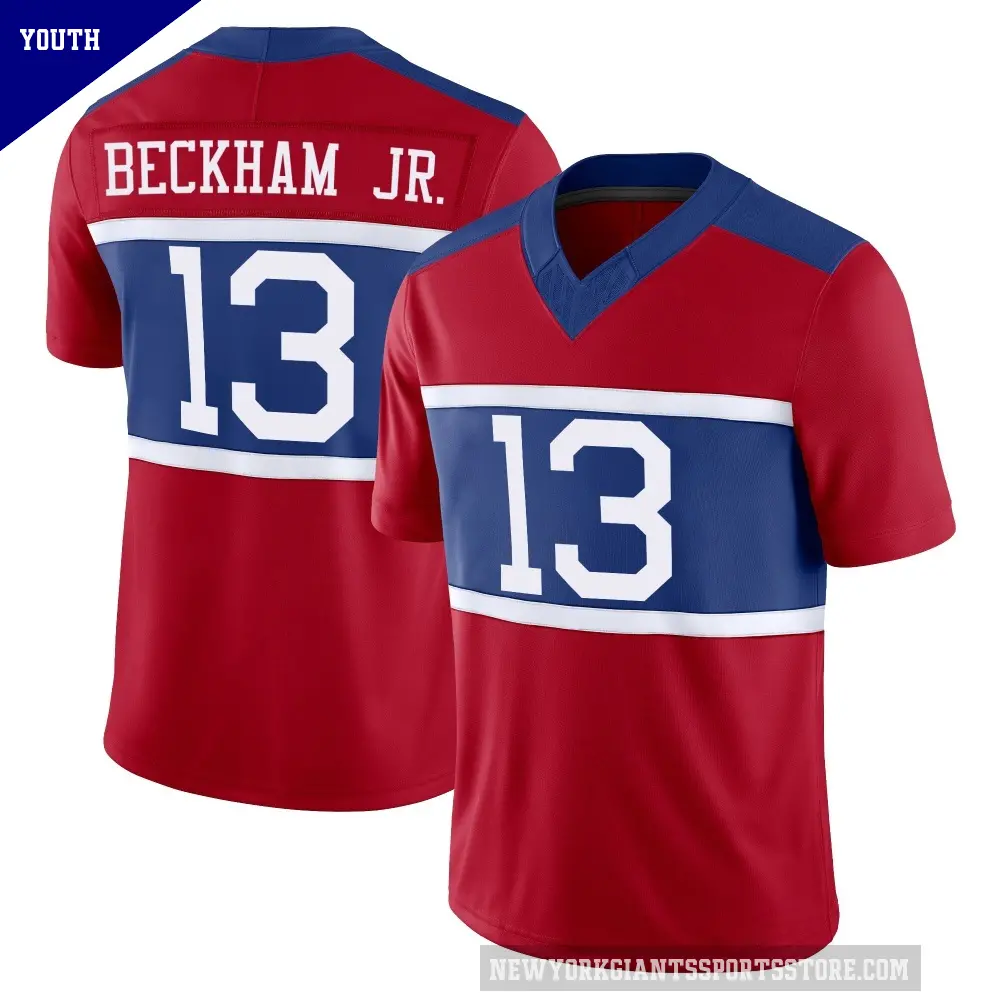 Youth New York Giants ＃13 Odell Beckham Jr. Red Limited Century Alternate Vapor F.U.S.E. Jersey