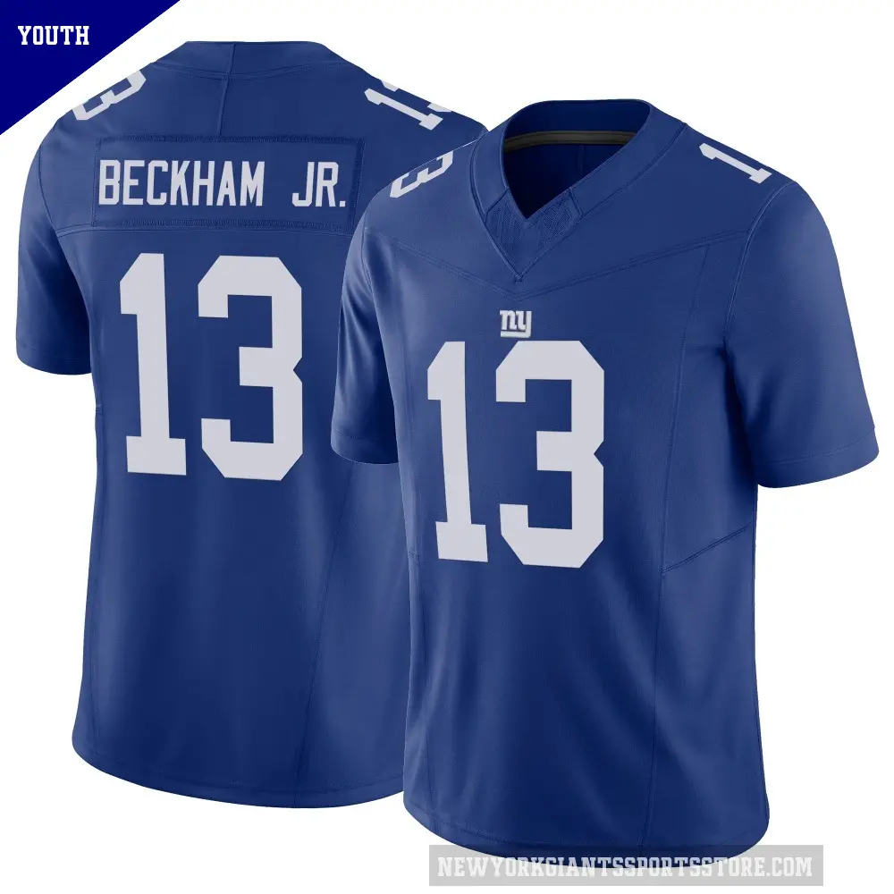 Youth New York Giants ＃13 Odell Beckham Jr. Royal Limited Vapor F.U.S.E. Jersey