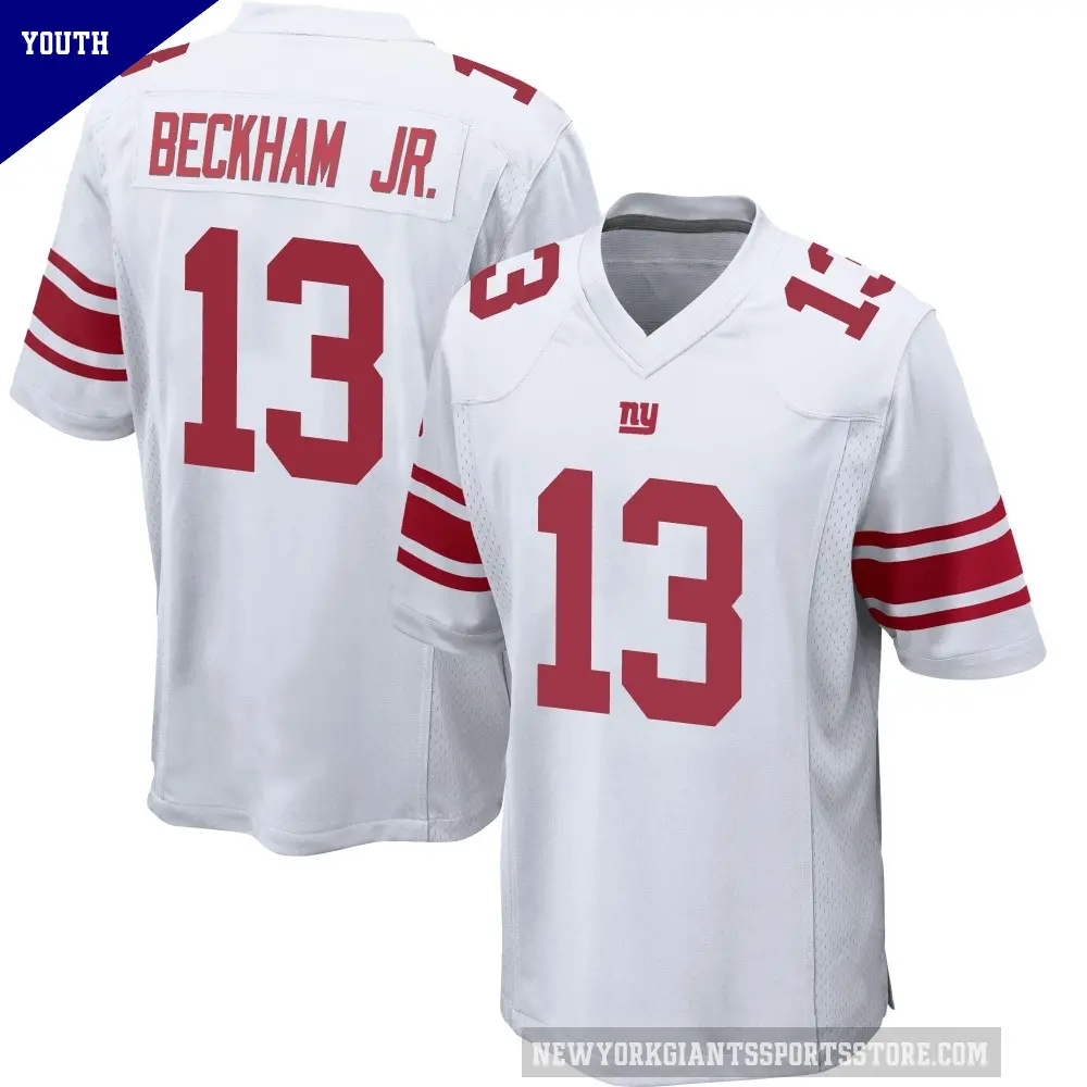 Youth New York Giants ＃13 Odell Beckham Jr. White Game Jersey