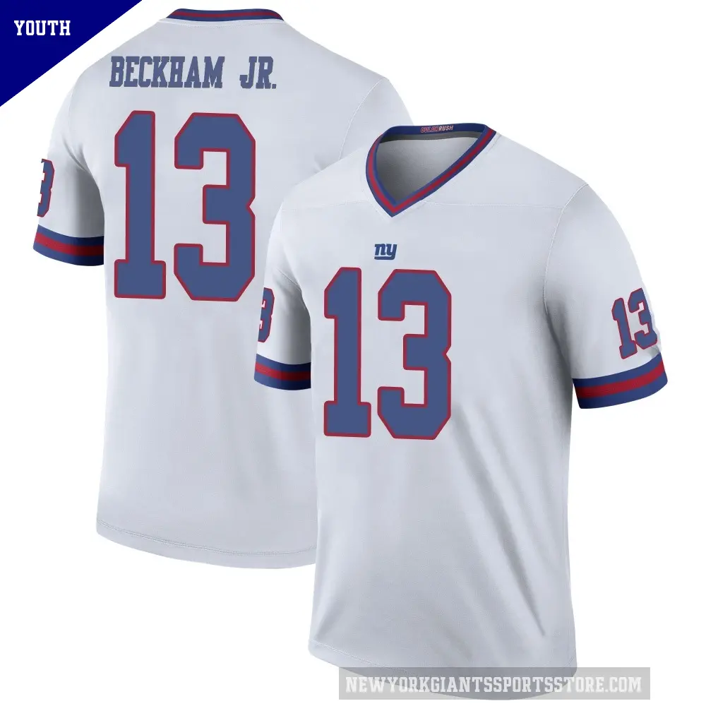 Youth New York Giants ＃13 Odell Beckham Jr. White Legend Color Rush Jersey