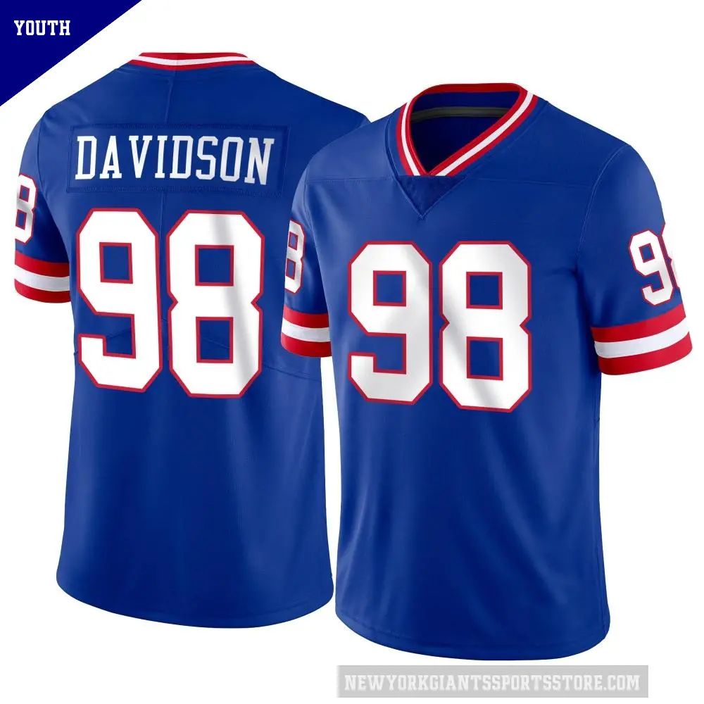 Youth New York Giants ＃98 D.J. Davidson Limited Classic Vapor Jersey
