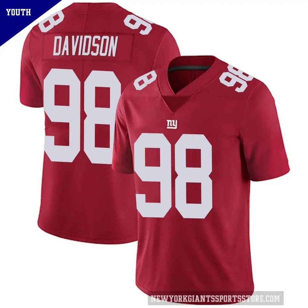 Youth New York Giants ＃98 D.J. Davidson Red Limited Alternate Vapor Untouchable Jersey