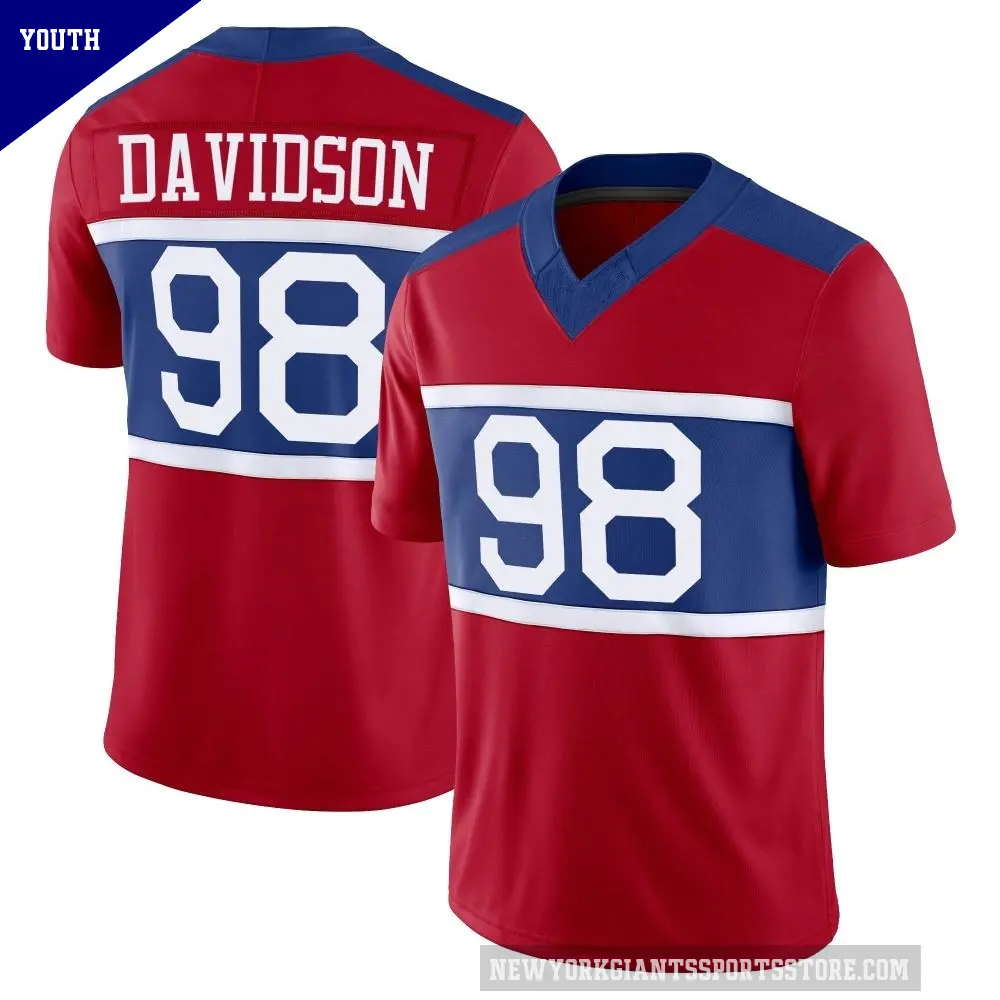 Youth New York Giants ＃98 D.J. Davidson Red Limited Century Alternate Vapor F.U.S.E. Jersey