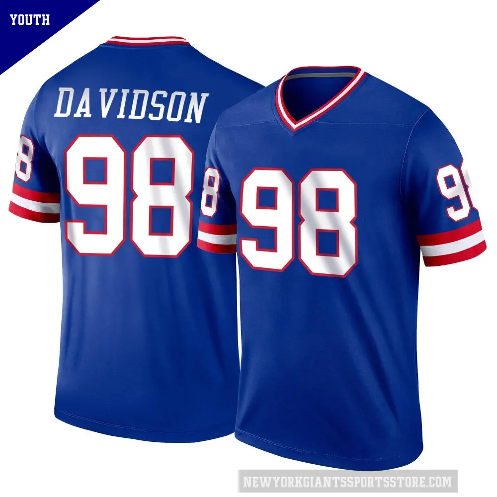 Youth New York Giants ＃98 D.J. Davidson Royal Legend Classic Jersey
