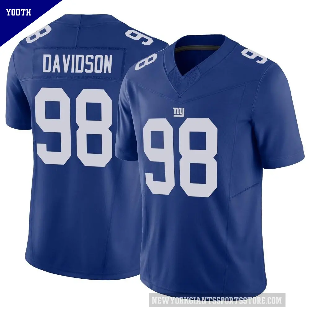Youth New York Giants ＃98 D.J. Davidson Royal Limited Vapor F.U.S.E. Jersey