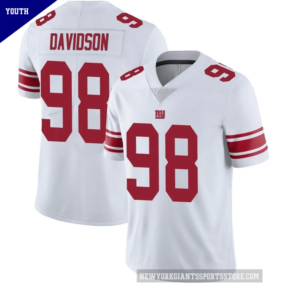 Youth New York Giants ＃98 D.J. Davidson White Limited Vapor Untouchable Jersey